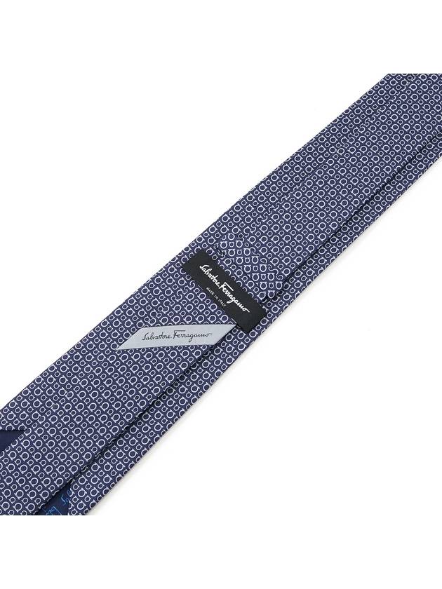 Gancini Print Silk Tie Bluemarine - SALVATORE FERRAGAMO - BALAAN 5