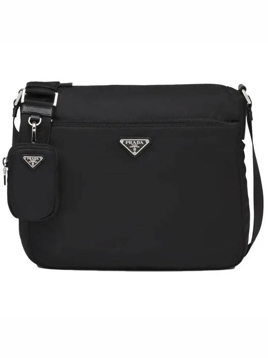 Triangle Logo Re-Nylon Pocket Cross Bag Black - PRADA - BALAAN 2