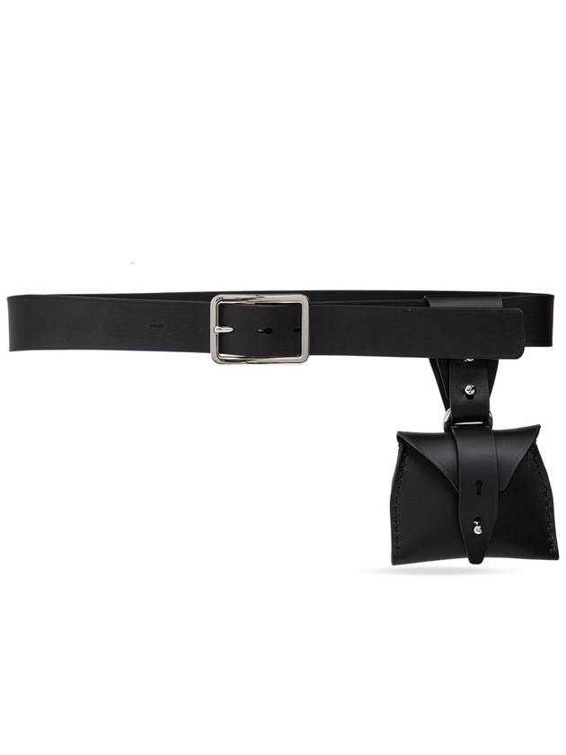 Dsquared2 Leather Belt With Detachable Pouch, Women's, Black - DSQUARED2 - BALAAN 1