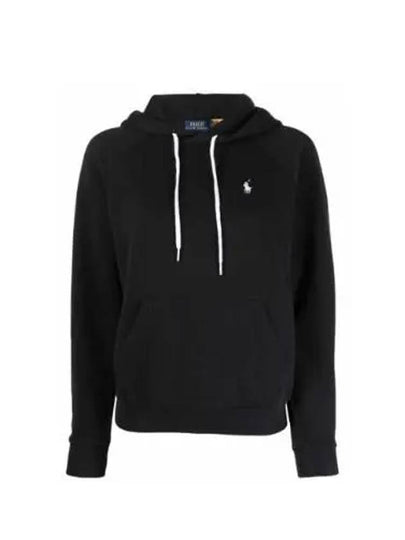 Women's Embroidered Logo Long Sleeve Hoodie Black - POLO RALPH LAUREN - BALAAN 2