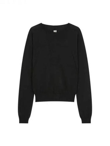 WOMEN Wool round neck knit black 270883 - RICK OWENS - BALAAN 1