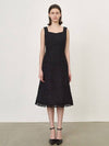 Monica MONIKA tweed long dress black - AME - BALAAN 4