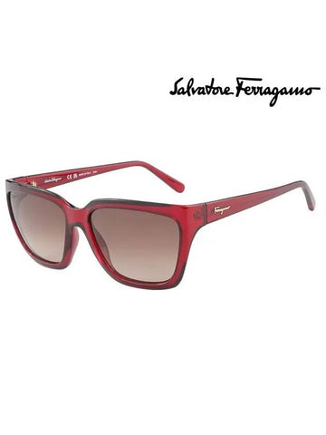 Eyewear Logo Square Sunglasses Red - SALVATORE FERRAGAMO - BALAAN 1