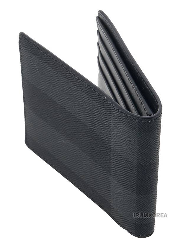 Check Polyurethane Bifold Wallet Black - BURBERRY - BALAAN 4