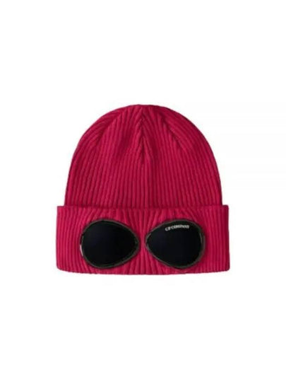 Goggle Detail Ribbed Beanie Pink - CP COMPANY - BALAAN 2