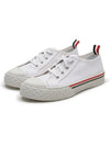 Striped Trim Lace-up Low Top Sneakers White - THOM BROWNE - BALAAN 4