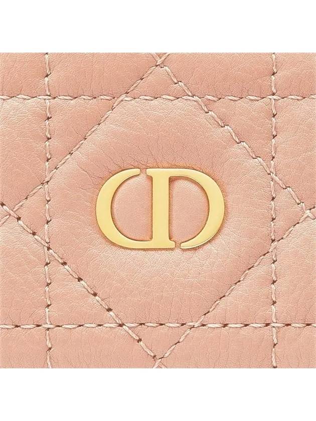 Caro 5-Slot Supple Cannage Calfskin Card Wallet Rose Des Vent - DIOR - BALAAN 4