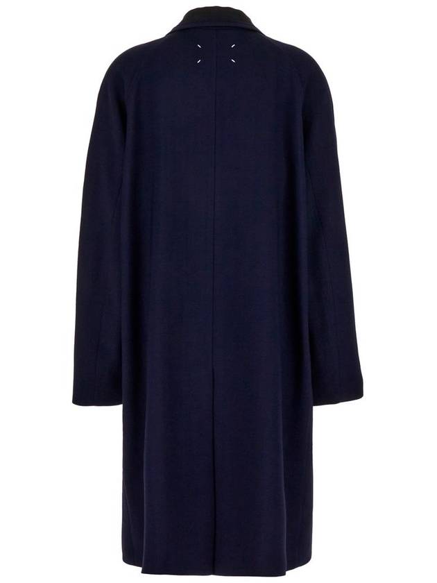 Wool Viscose Single Coat Navy - MAISON MARGIELA - BALAAN 3