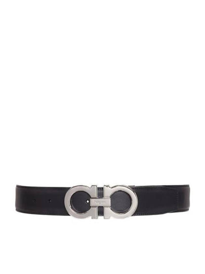 Reversible Gancini Leather Belt Black - SALVATORE FERRAGAMO - BALAAN 2