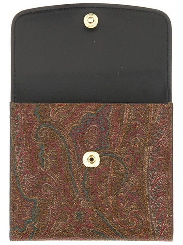 Paisley Print Card Wallet Brown Black - ETRO - BALAAN 1