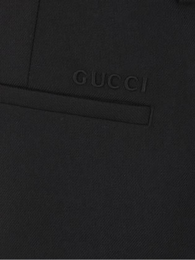 Wool Blend Straight Pants Black - GUCCI - BALAAN 5