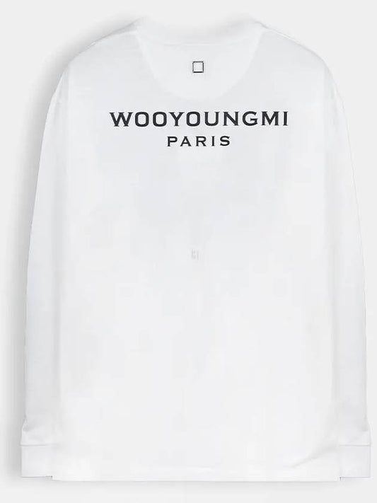 Men's Back Logo Long Sleeve T-Shirt White W241TS17717W - WOOYOUNGMI - BALAAN 1
