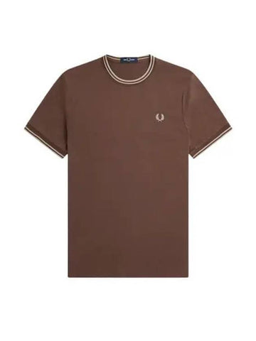 Fred Perry Twin Tip Short Sleeve T Shirt C Road Brick - FRED PERRY - BALAAN 1