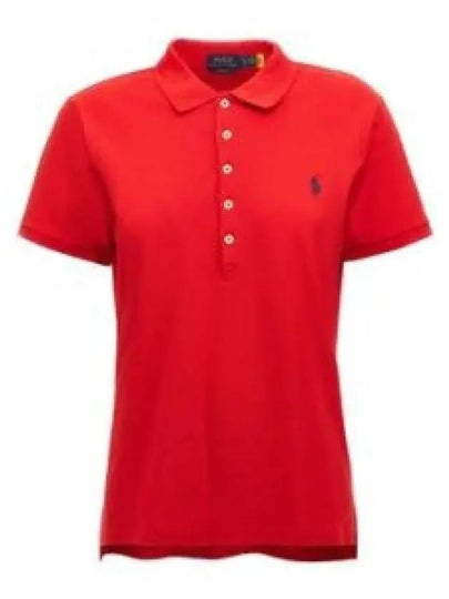 Women's Julie Embroidered Logo Short Sleeve Polo Shirt Red - POLO RALPH LAUREN - BALAAN 2