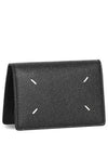 Stitched Bi-Fold Leather Card Wallet Black - MAISON MARGIELA - BALAAN 2