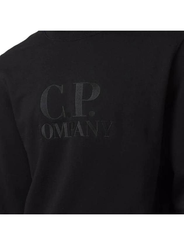 Men's Diagonal Fleece Logo Sweatshirt Black - CP COMPANY - BALAAN 5