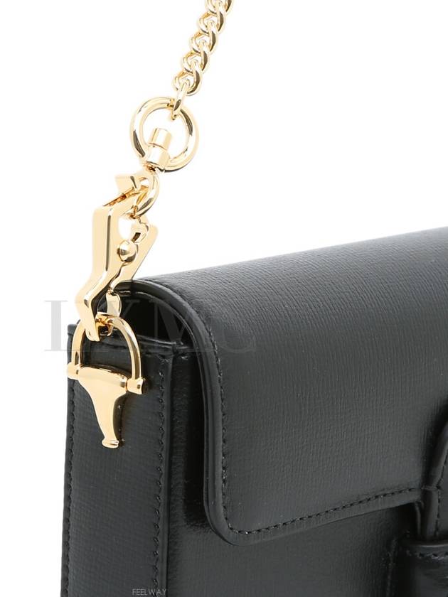 Horsebit 1955 Mini Bag Chain 752002 Black Gold Flap Shoulder - GUCCI - BALAAN 7