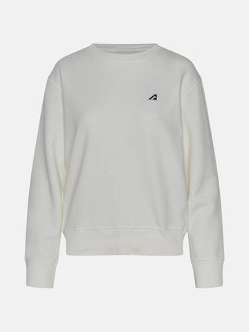 Logo Embroidery Crew Neck Sweatshirt White - AUTRY - BALAAN 1