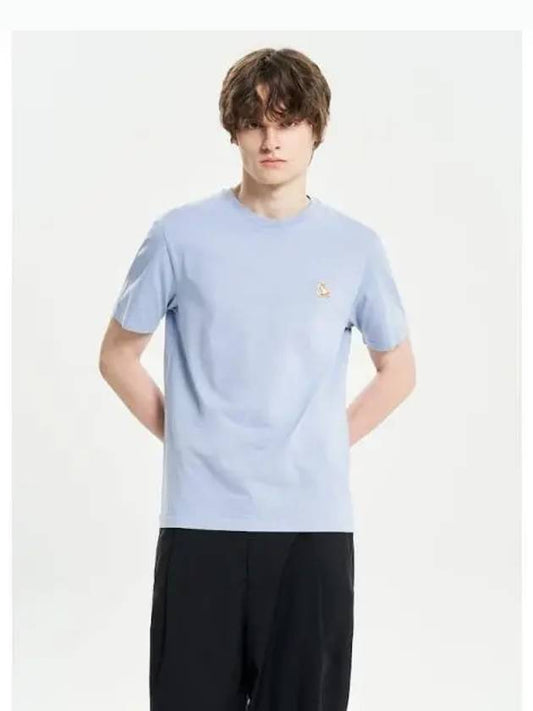 Men s Chillex Fox Patch Regular T Shirt Beat Blue Domestic Product - MAISON KITSUNE - BALAAN 1