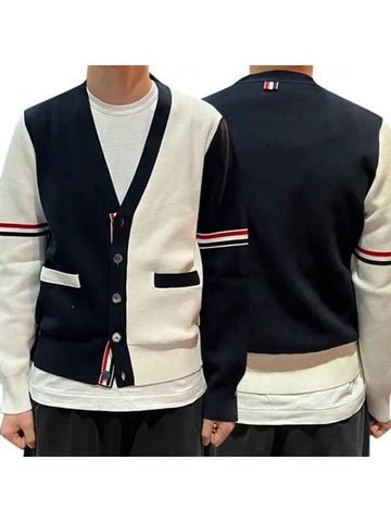 Funmix three stripe Milanese stitch cotton card 31079088 270294 1095909 - THOM BROWNE - BALAAN 1