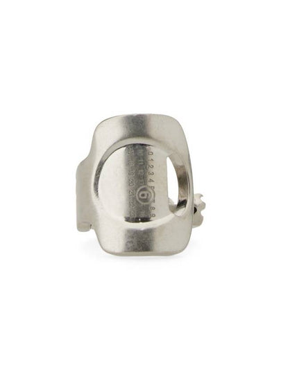 Engraved Number Cut Out Ring Silver - MAISON MARGIELA - BALAAN 2