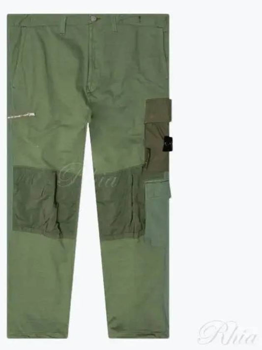 Mix Fabric Hype TC Utility Straight Pants Green - STONE ISLAND - BALAAN 2