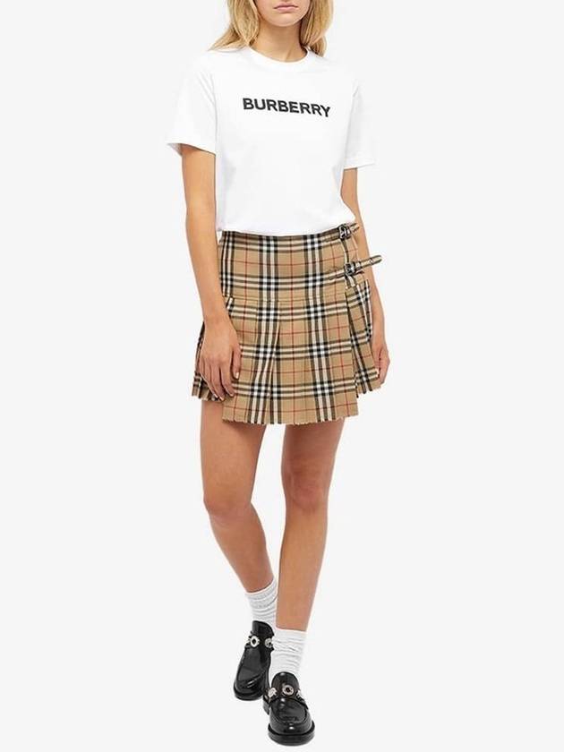 Logo Print Cotton Short Sleeve T-Shirt White - BURBERRY - BALAAN 5