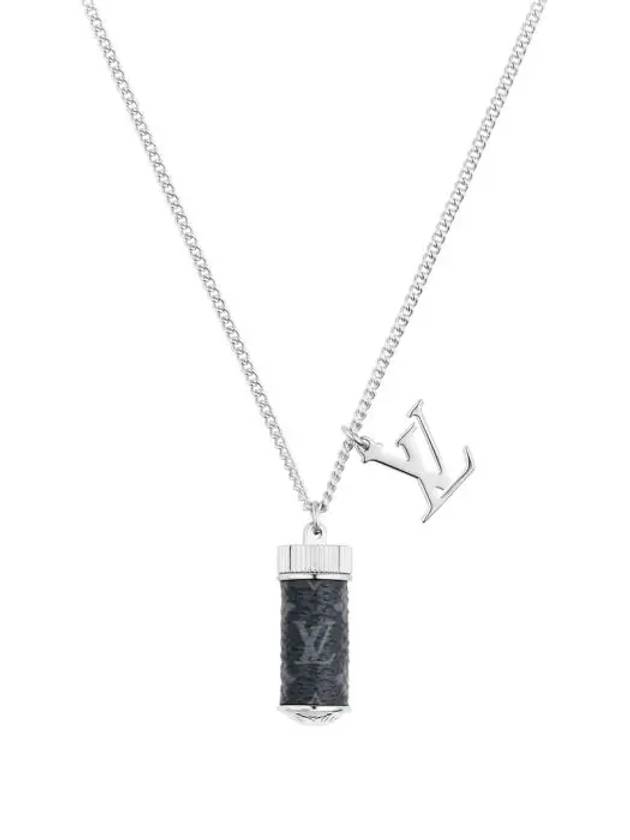 Men's Monogram Eclipse Charms Necklace Silver - LOUIS VUITTON - BALAAN 3