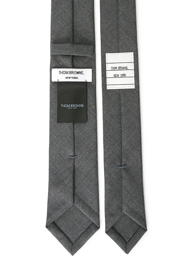 Super 120S Twill Tie Grey - THOM BROWNE - BALAAN 3