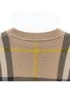 Check Pattern Cashmere Knit Top Beige - BURBERRY - BALAAN 5