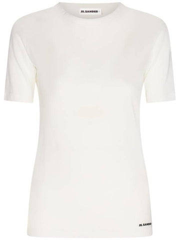 Logo Crew Neck Cotton Short Sleeve T-shirt White - JIL SANDER - BALAAN 1