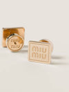 Logo Metal Earrings Gold - MIU MIU - BALAAN 3