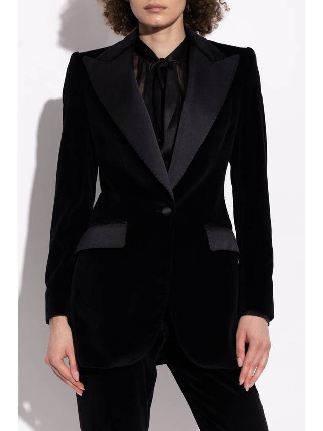 Dolce & Gabbana Velvet Blazer, Women's, Black - DOLCE&GABBANA - BALAAN 3