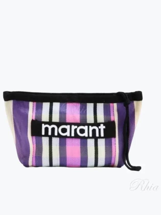 Embroidered Logo Pouch Bag Purple - ISABEL MARANT - BALAAN 2