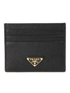 DP Sale 1MC025 QHH F0002 Triangle Logo Saffiano Leather Card Wallet - PRADA - BALAAN 1