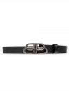 BB Logo Thin Calfskin Belt Black - BALENCIAGA - BALAAN 2