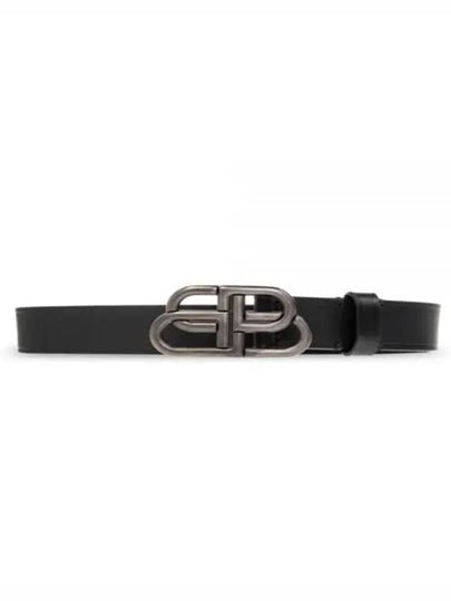 BB Logo Thin Calfskin Belt Black - BALENCIAGA - BALAAN 2