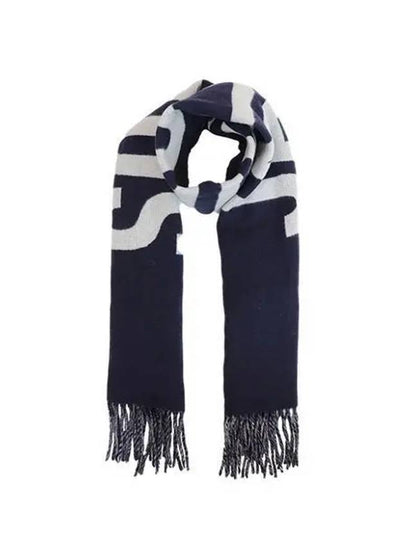 Lecharpe Fringe Logo Virgin Wool Muffler Navy - JACQUEMUS - BALAAN 2