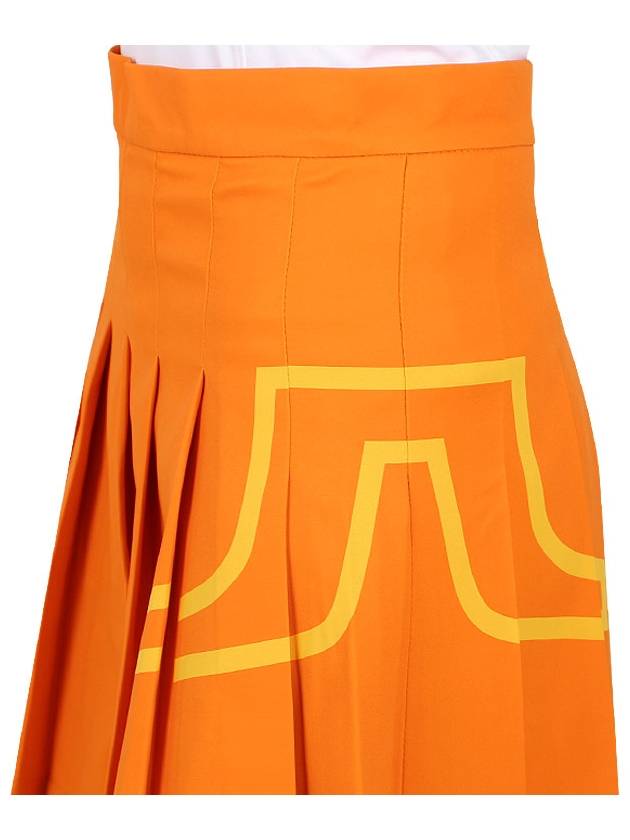 Women's Naomi Pleated Skirt Orange - J.LINDEBERG - BALAAN 8