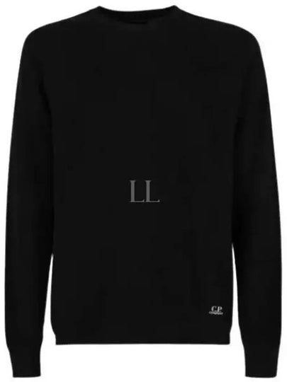 Mini Logo Crew Neck Knit Top Black - CP COMPANY - BALAAN 2