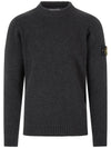 Crew Neck Knit Top Charcoal - STONE ISLAND - BALAAN 1