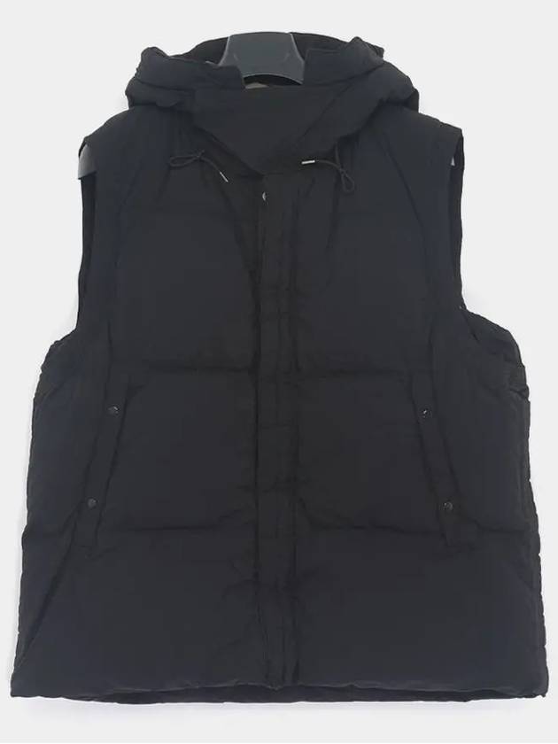 Garment Dye Hooded Padded Vest Black - TEN C - BALAAN 3