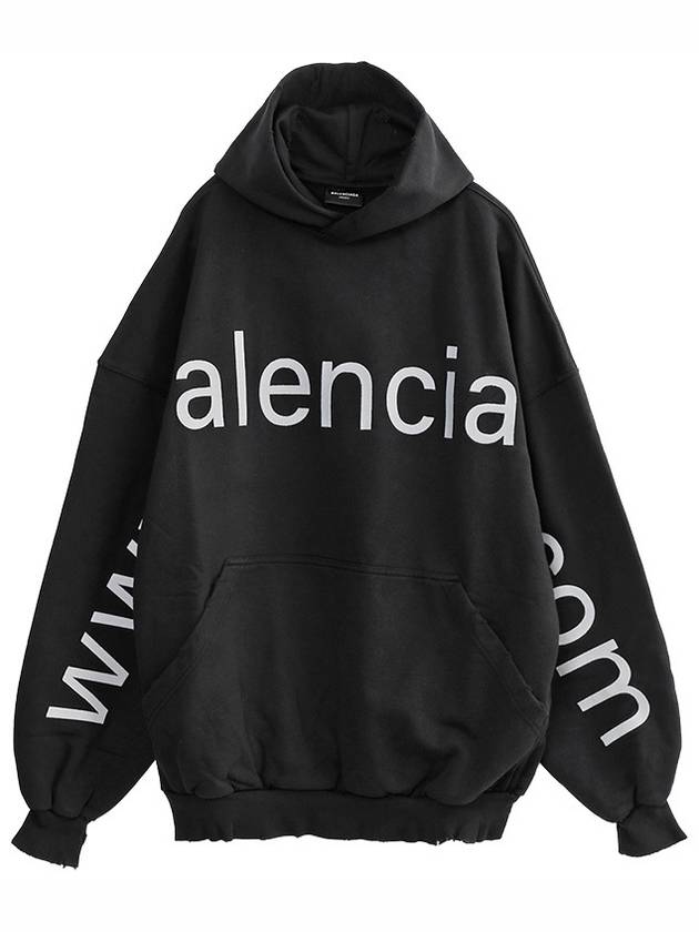 Logo Print Cotton Hoodie Black - BALENCIAGA - BALAAN 2