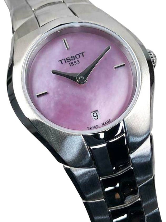 Pink motherofpearl calendar women’s watch Tround motherofpearl silver watch - TISSOT - BALAAN 1