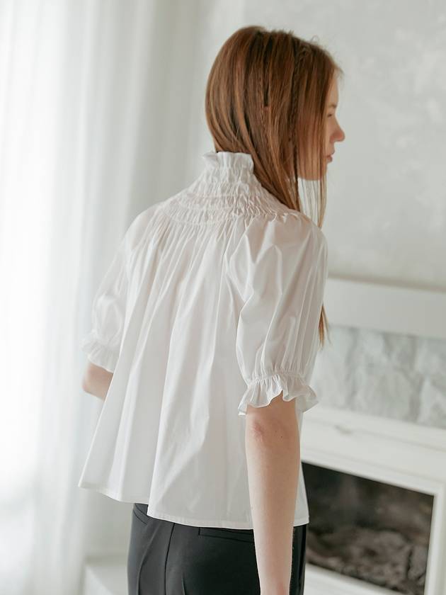 Women's Blouse White FOG BLOUSE - TINA BLOSSOM - BALAAN 3