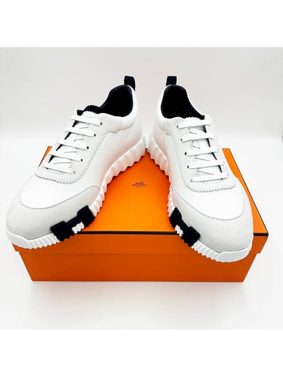 Bouncing Sneakers Calfskin Suede Goatskin Blanc - HERMES - BALAAN 2