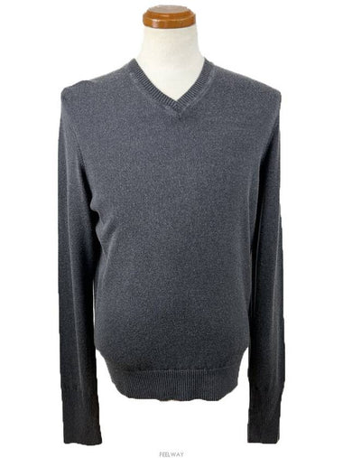 CP Company 5318537A4 V0065 Ranaul Vintage Charcoal V Neck Knit - CP COMPANY - BALAAN 1