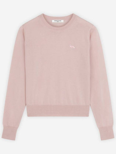 Women's Baby Fox Patch Regular Knit Top Pink - MAISON KITSUNE - BALAAN 2