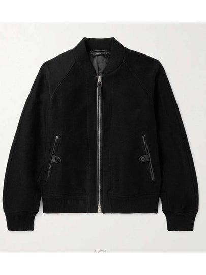 Men's Cotton Bomber Jacket Black - TOM FORD - BALAAN 2