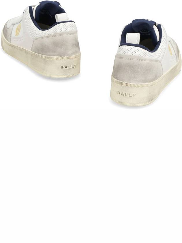 Riweira Embroidered Logo Low-Top Sneakers Grey White - BALLY - BALAAN 5